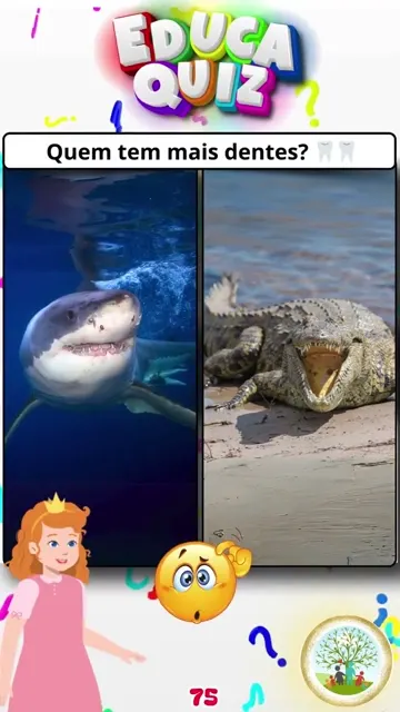Tubarão vs Crocodilo Quem Tem Mais Dentes Des